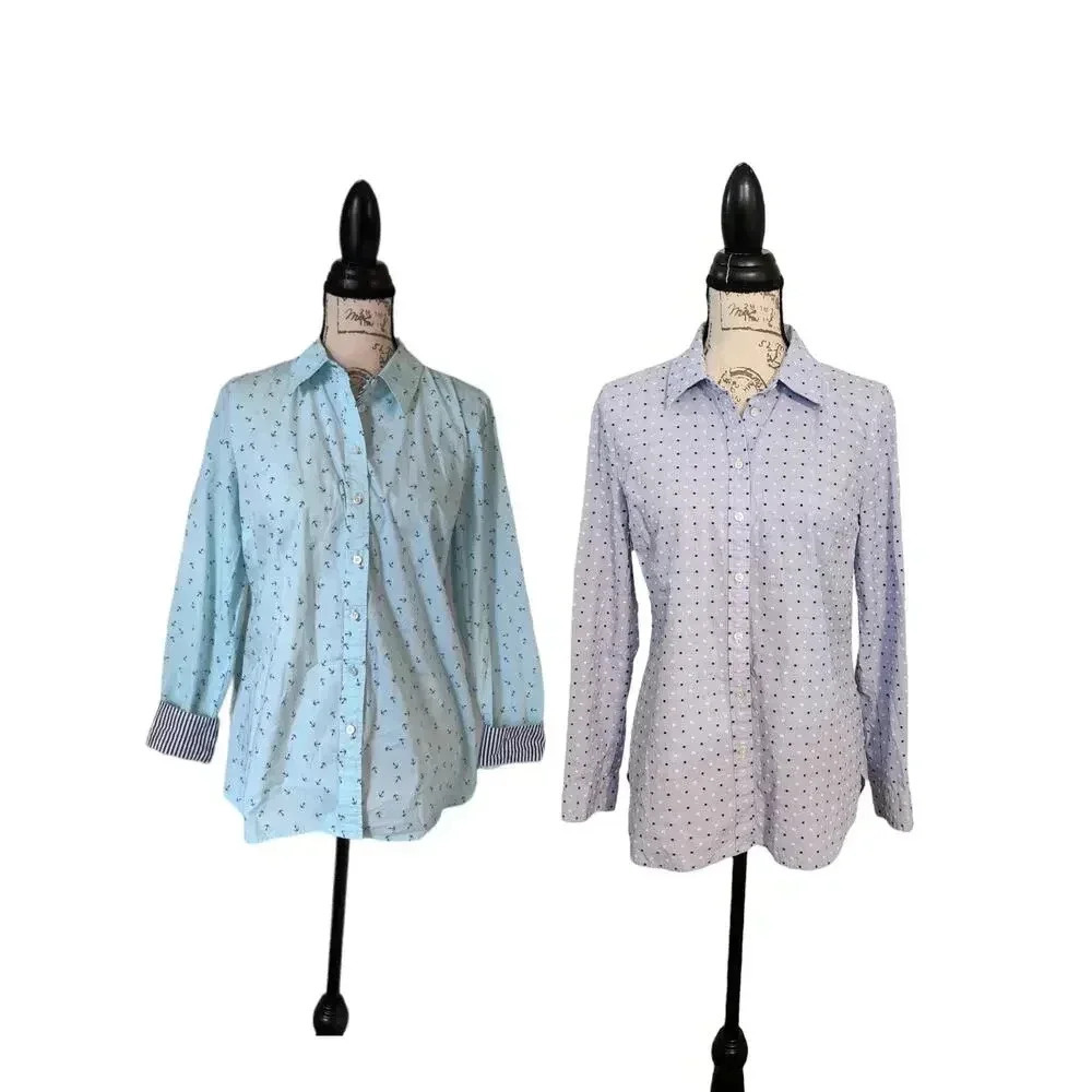Talbots Bundle Of 2 Button Down Collared Printed … - image 1